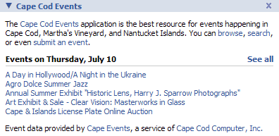 Cape Cod Events on Facebook