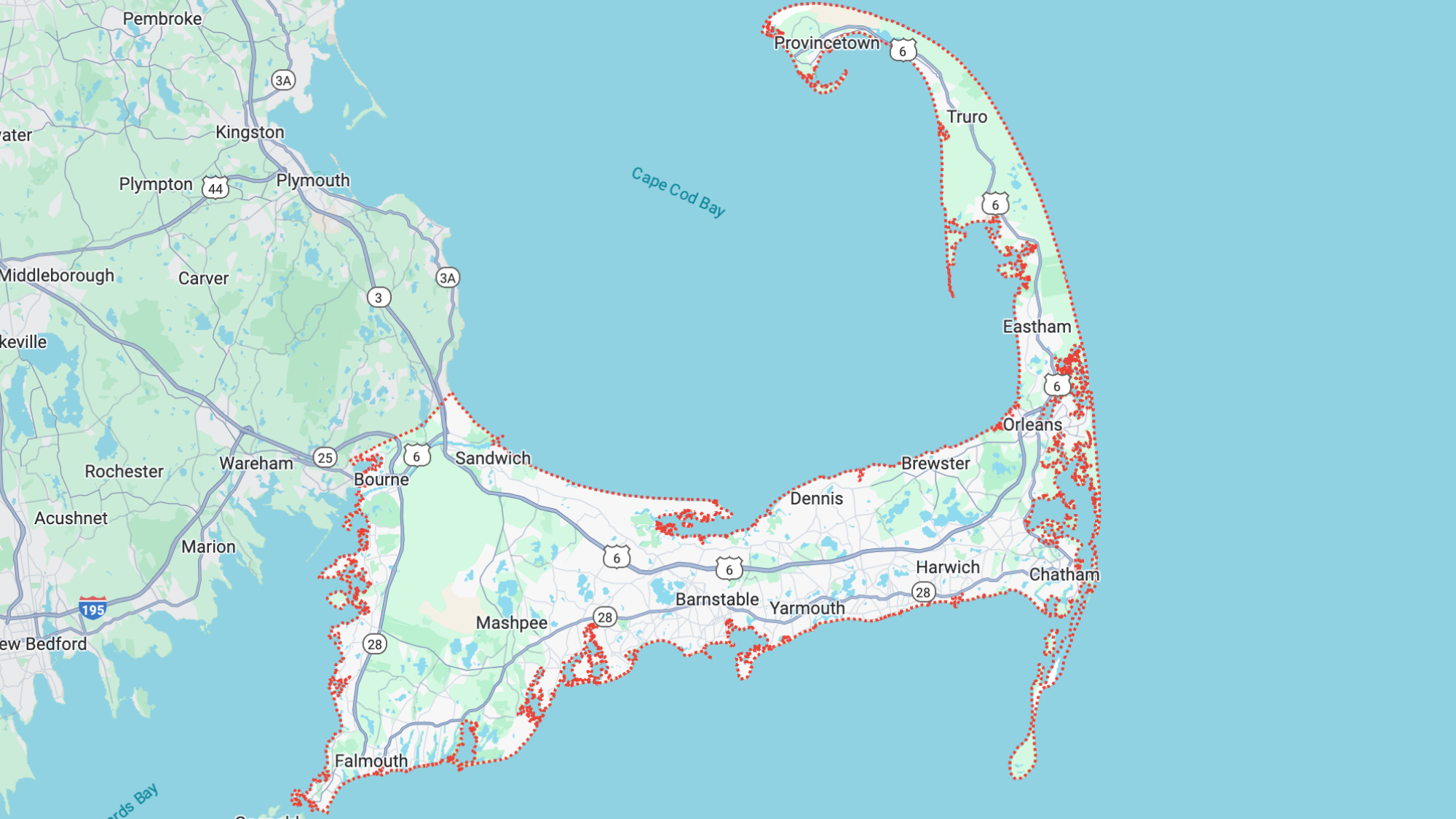 Detailed Cape Cod Map with Towns and Their Layouts