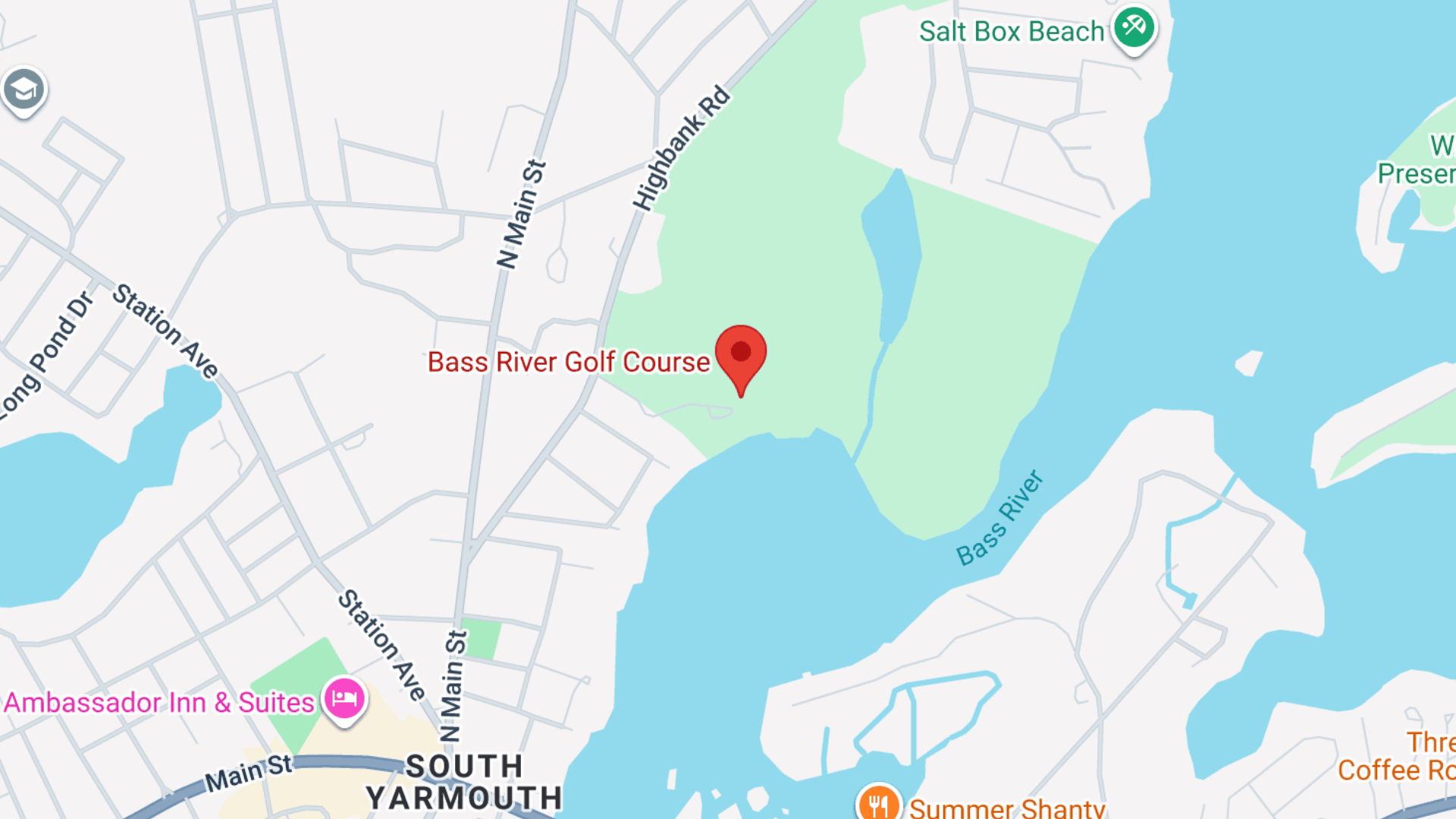 Location of Bass River Golf Course